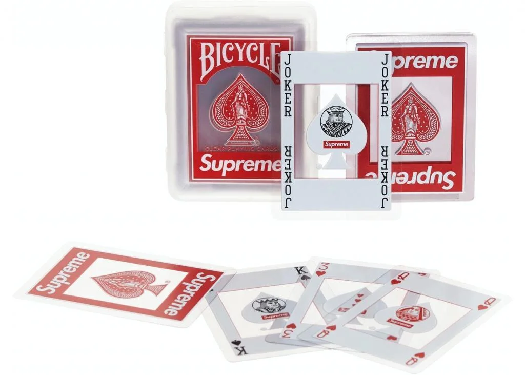 red supreme bicycle playing cards